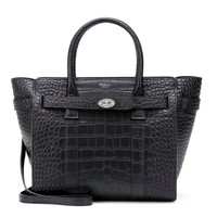 MULBERRY Bayswater S号鳄鱼纹皮革托特包