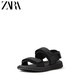 ZARA 15700002040 男鞋 黑色迷彩科技面料凉鞋