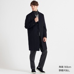 UNIQLO 优衣库 419982 男士羊毛混纺长大衣