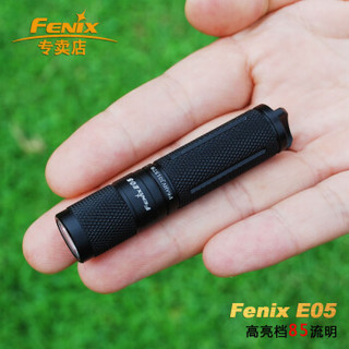 FENIX 菲尼克斯E05迷你强光手电筒 LED灯 袖珍钥匙扣 AAA电池 多色可选择 黑色