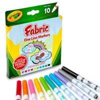 Crayola/绘儿乐 10色织物衣服DIY专用水彩笔58-8626 *3件