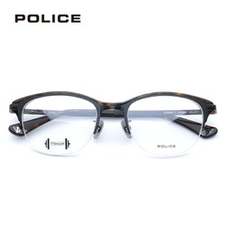 POLICE VPL900K 半框板材加钛光学镜框 依视路 钻晶A4 1.56镜片