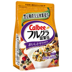 Calbee 卡乐比 水果麦片 黑豆风味燕麦片 600g *4件