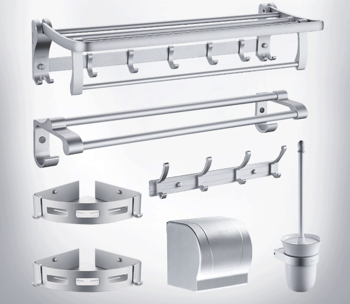 cobbe卡贝太空铝浴室五金挂件六件套