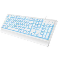 暴狼客有线背光办公游戏机械手感键盘台式电脑笔记本外接 GX50冰蓝发光键盘白色