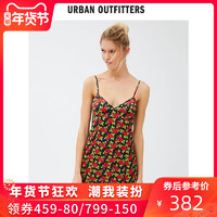 花卉印花吊带连衣裙Urban Outfitters经典短款花朵印花修身裙子新