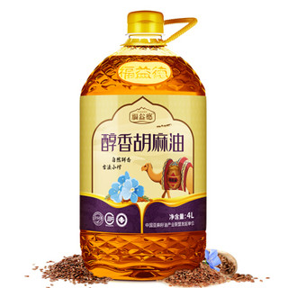 福益德 食用油 亚麻籽压榨醇香胡麻油月子油 4L *2件