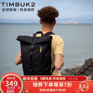 TIMBUK2美国天霸 双肩包TUCK卷口背包运动休闲旅行包商务大容量包15.6英寸电脑包男女 音速黑/黄绿色