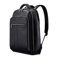 Samsonite 新秀丽 经典皮革背包,黑色 126037 双肩背包