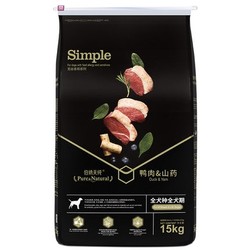 Pure&Natural 伯纳天纯 Simple 无谷狗粮 鸭肉&山药配方 15kg