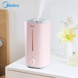 美的上加水加湿器家用静音卧室孕妇婴儿室内大雾量粉色3V40A