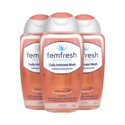 英国femfresh进口女性私处洗护液护理液 止痒抑菌250ml*3瓶装澳版
