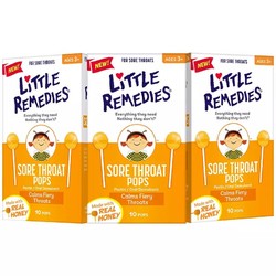 LITTLE REMEDIES美国进口儿童天然蜂蜜棒棒糖×3盒润喉糖 *3件