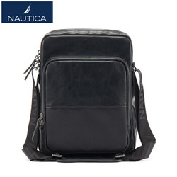诺帝卡（NAUTICA） 斜挎包男士潮牌 大容量商务单肩包 12.5英寸电脑笔记本包 时尚休闲单肩斜跨包10600109 黑
