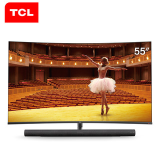 TCL 55C7 55英寸4K超高清智能曲面LED液晶电视 136%高色域 哈曼卡顿音响