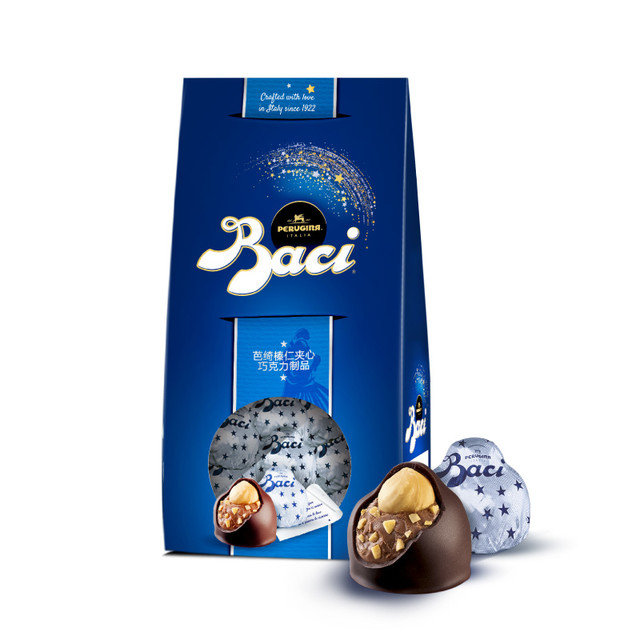 Baci 芭喜 意大利进口BACI芭绮芭喜榛仁夹心告白情话巧克力200g/袋原味16颗