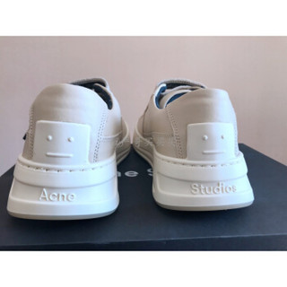 Acne Studios 国内现货 欧洲代购 ACNE STUDIOS 笑脸鞋 粘扣魔术贴街头鞋小白鞋 白色 36