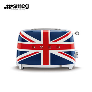 SMEG斯麦格 意大利进口 复古烤面包机不锈钢 多士炉 早餐机迷你三明治吐司机两片式TSF01 米字旗限量款