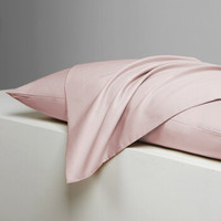 铭都家居MIDO HOUSE 铭都家纺 纯棉纯色枕套一对装60支纯棉透气单人全棉乳胶枕头套 硬糖粉默认光板星座刺绣联系客服 48cmX74cm