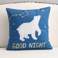 简约现代抱枕卡通图案沙发靠垫 晚安熊 40*40cm(套 芯)