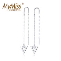 MyMiss 非常爱礼 925银三角形长款耳线 