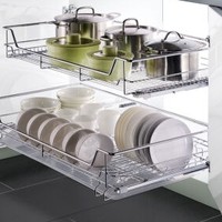 HIGOLD 悍高 时尚系列 双层304不锈钢厨房橱柜拉篮 600柜体