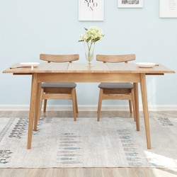 维莎北欧全实木餐桌椅组合日式6/8人伸缩折叠简约现代橡木家具