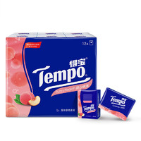 Tempo/得宝 手帕纸 迷你4层*12包（甜心桃味） 纸手帕餐巾纸小包纸巾 *2件