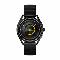 Emporio Armani 男式‘Smartwatch 不锈钢镀不锈钢智能手表，颜色：黑色