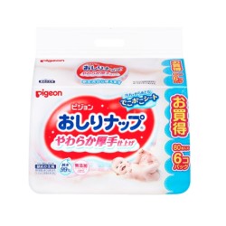 pigeon 贝亲 婴儿加厚清爽湿巾 80片x6包(补充装) *5件