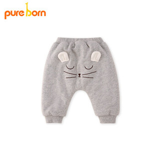 pureborn博睿恩儿童秋冬棉裤 麻灰80cm/12M/6-12个月 *3件