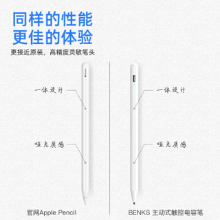 邦克仕(Benks)apple pencil 苹果iPad手写笔电容笔 mini5/Air3触控笔手绘笔平板触屏笔 iPad专用一代专用版