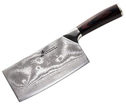 ZHEN A7P 日本 VG-10 67 层大马士革钢轻质切片机切碎厨师刀刀 16.51 cm，银色