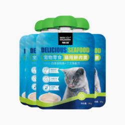 Sea kingdom 猫用金枪鱼三文鱼鲜肉羹90g*4包 猫湿粮 *5件