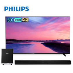 飞利浦(PHILIPS)电视音响套装二合一 50英寸全面屏人工智能50PUF7294/T3 回音壁组合音响 CN-HTL2000/93