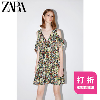 ZARA 08134802330 女装蝴蝶结饰花朵印花连衣裙