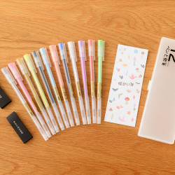 优凡文具 高光笔珠光笔闪光笔 12色