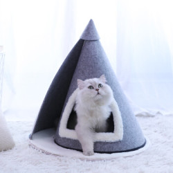 华元宠具树洞猫窝网红狗窝半封闭式冬天保暖窝深度睡眠宠物床M *2件
