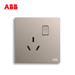 ABB开关插座无框轩致朝霞金墙壁插座一开16A三孔空调插座AF228-PG *8件