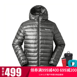 土拨鼠（Marmot） D8610V79525 男款轻薄短款带帽羽绒服 19秋冬新品 1440（浅橄榄灰） S