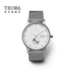 TRIWA 手表 男款石英腕表 38MM时尚简约银色金属表带男士手表 IVORY FALKEN 银色