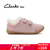 Clarks其乐童鞋女童小童学步鞋牛皮Roamer Craft T 粉色 22.5