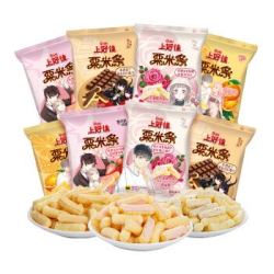 上好佳×快看漫画联名粟米条4种口味各2包共8包,送鲜虾片80g*1包 *6件