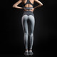 MSGD紧身运动裤 女子蜜桃臀拼色设计健身裤 瑜伽训练裤 升级款高腰款 S (适合90-110斤 *2件