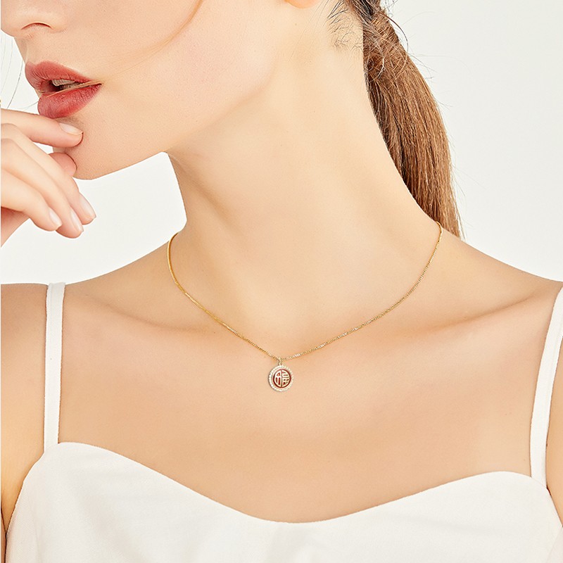 aiteka爱缇卡bestblessing18k金闪钻项链