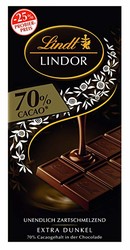 Lindt Lindor Promotiontafel 70%, Extra dunkel, 10er Pack