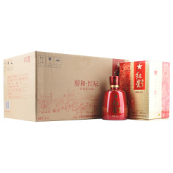 红星 白酒 百年酒 醇和红坛 43度 浓香型 500ml*6瓶 整箱装