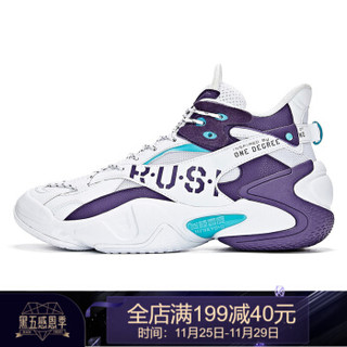 361度男鞋2019冬季新款篮球鞋减震运动鞋N 361度白/灵性紫 42