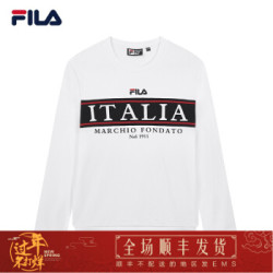 FILA 斐乐官方 男子卫衣 2019冬季新款潮流时尚运动休闲卫衣ins潮 标准白-WT 170/92A/M *6件