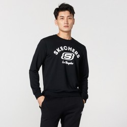 SKECHERS 斯凯奇 恒温透气 男款潮搭印LOGO长袖卫衣